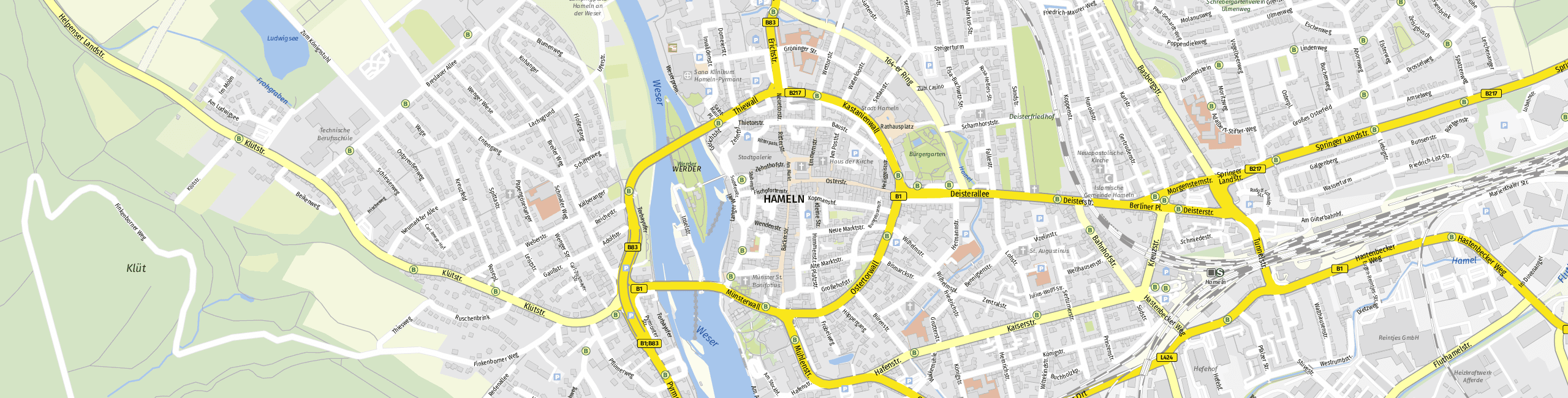 Stadtplan Hameln zum Downloaden.