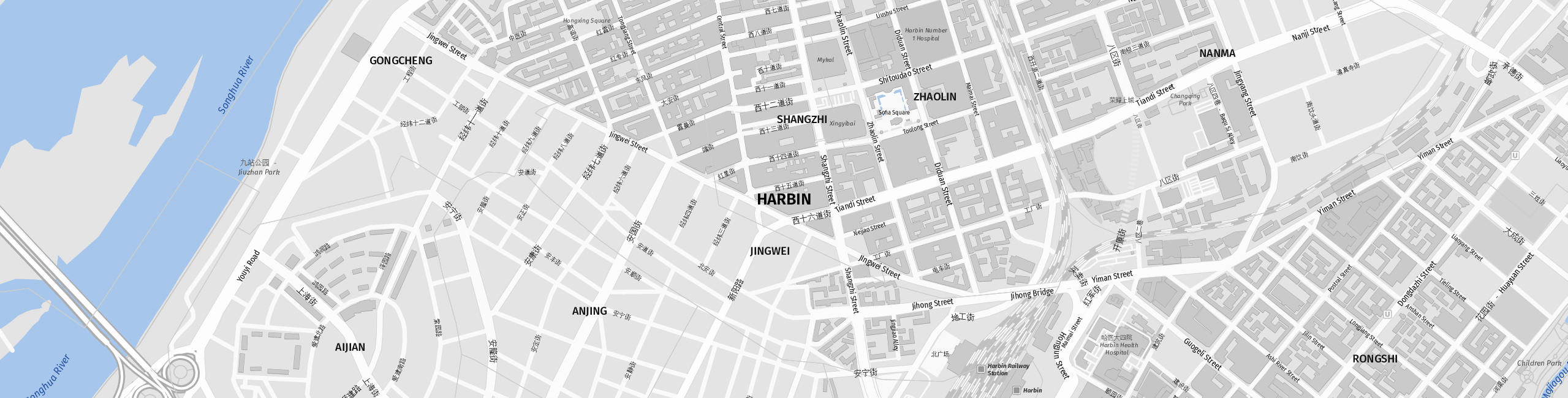 Stadtplan Harbin zum Downloaden.