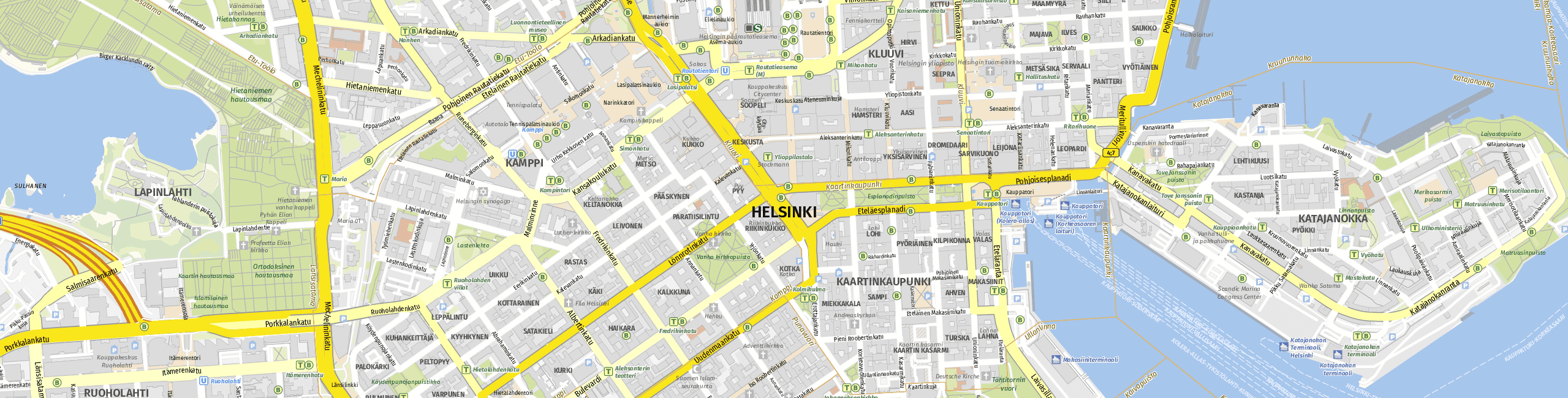 Stadtplan Helsinki zum Downloaden.