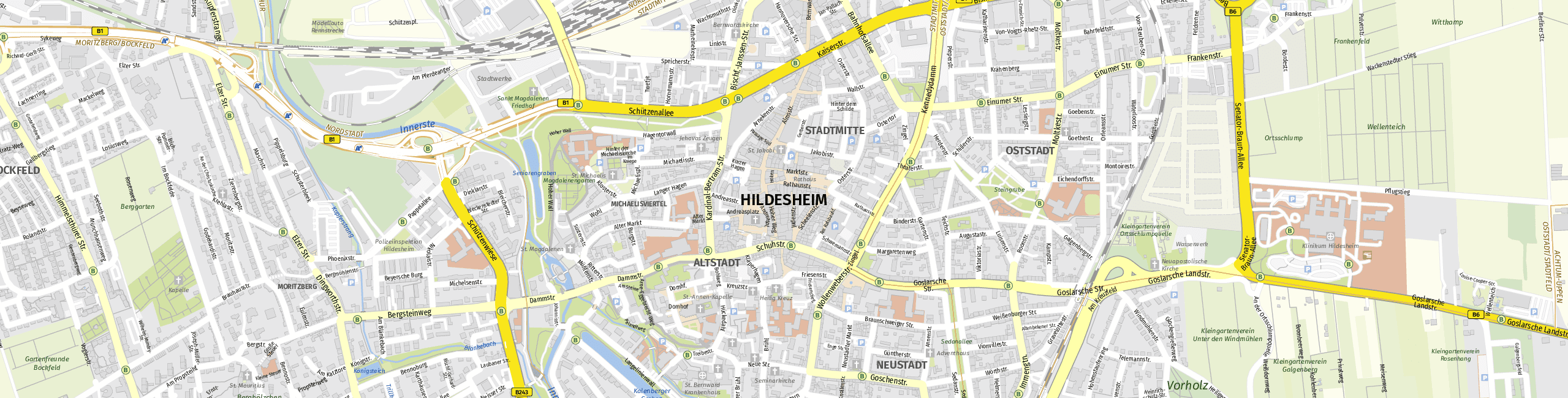 Stadtplan Hildesheim zum Downloaden.