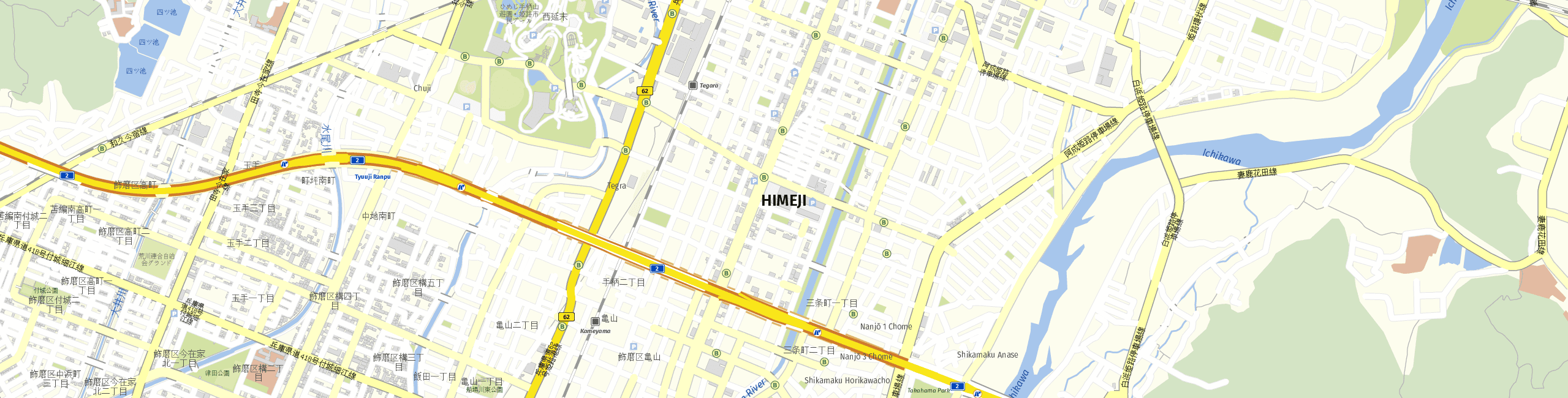 Stadtplan Himeji zum Downloaden.