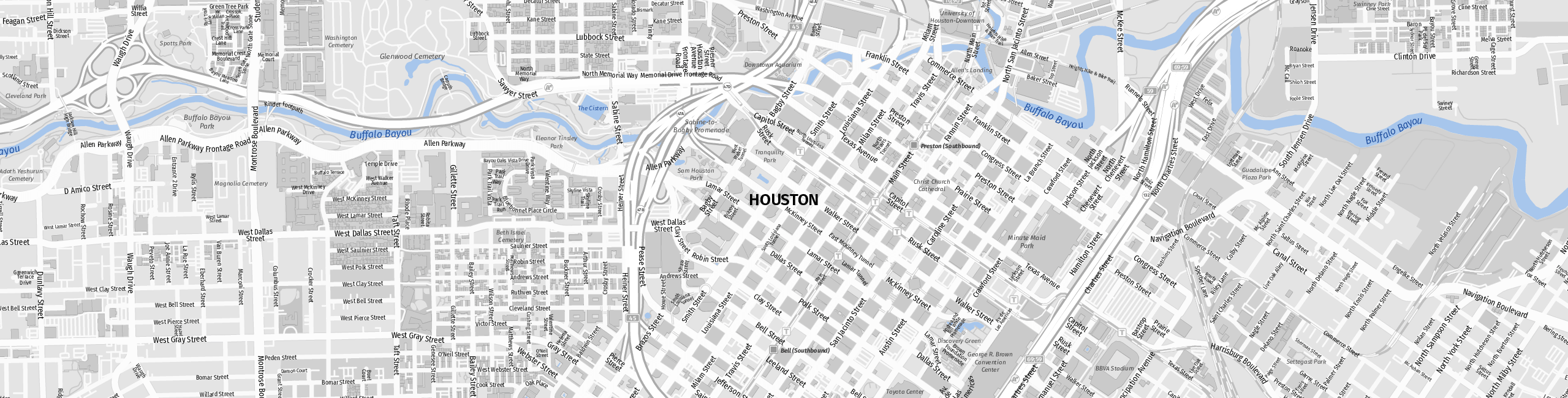 Stadtplan Houston zum Downloaden.