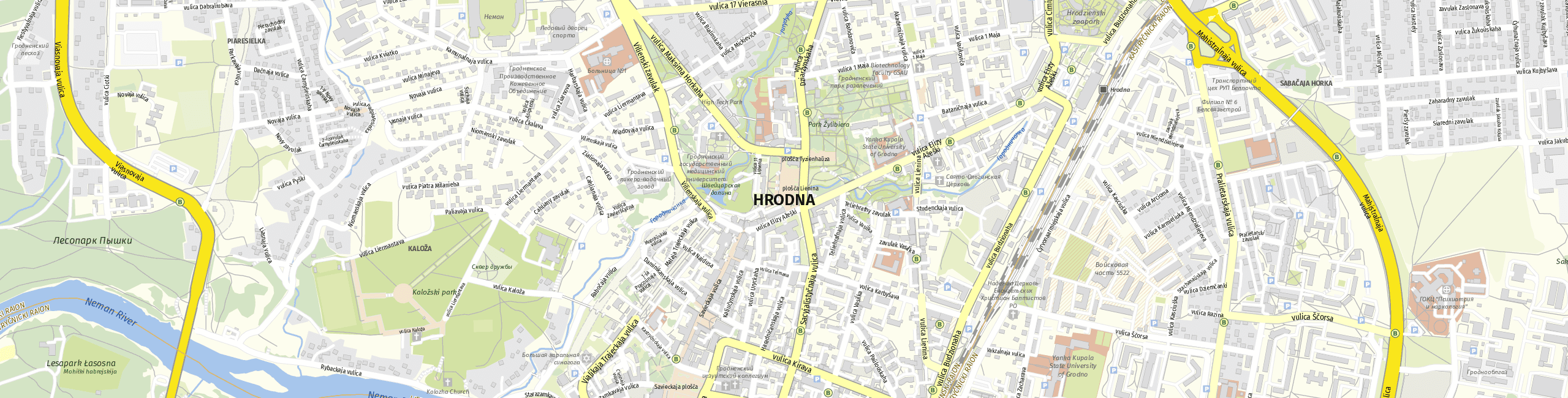 Stadtplan Hrodna zum Downloaden.