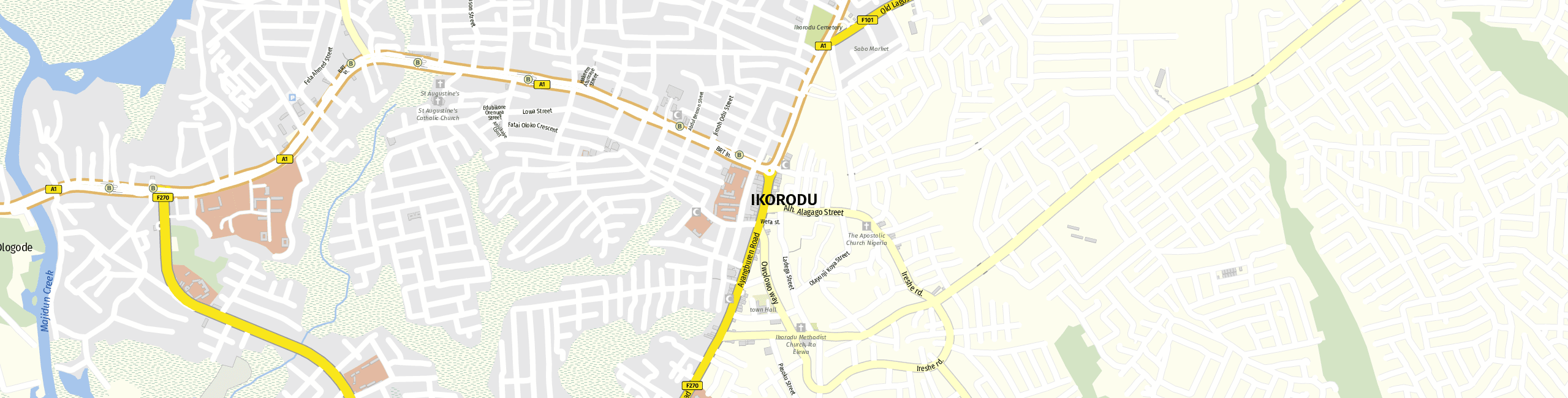 Stadtplan Ikorodu zum Downloaden.