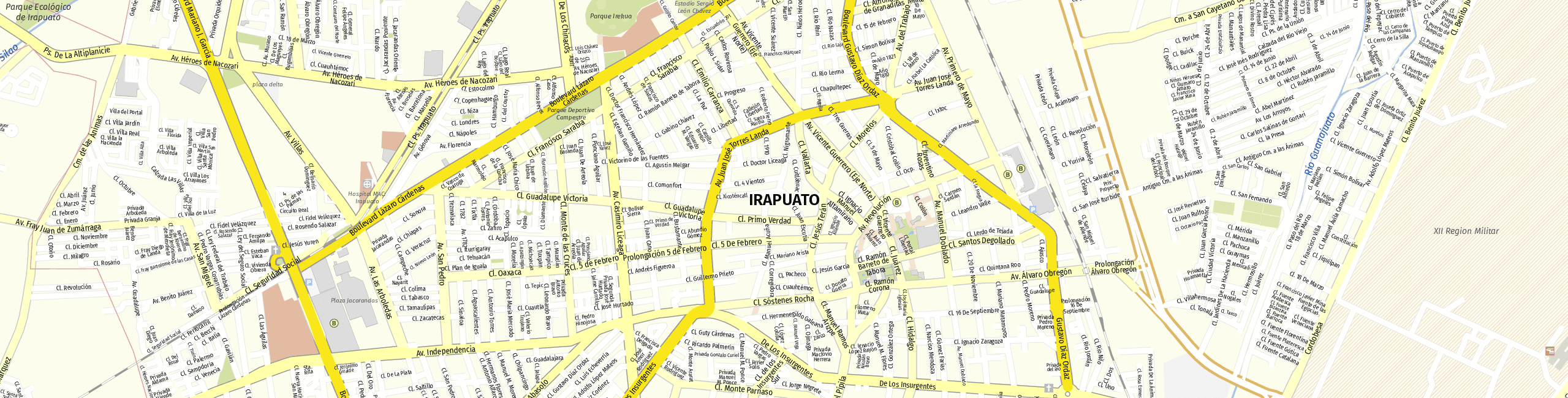 Stadtplan Irapuato zum Downloaden.