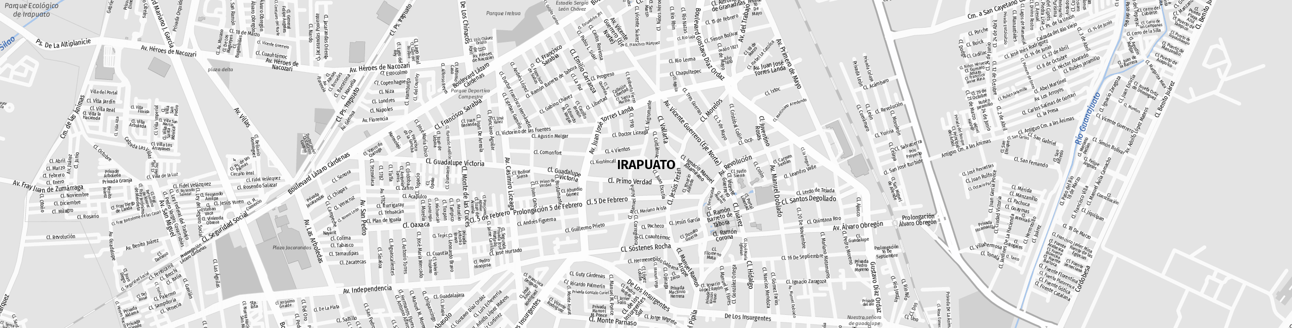 Stadtplan Irapuato zum Downloaden.