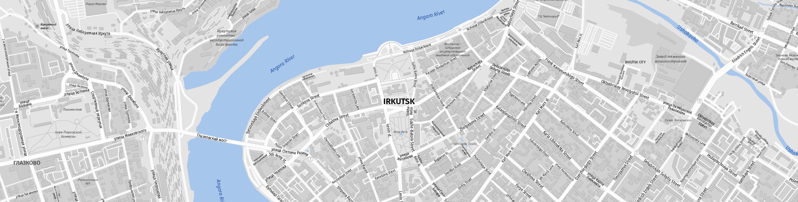 Stadtplan Irkutsk zum Downloaden.