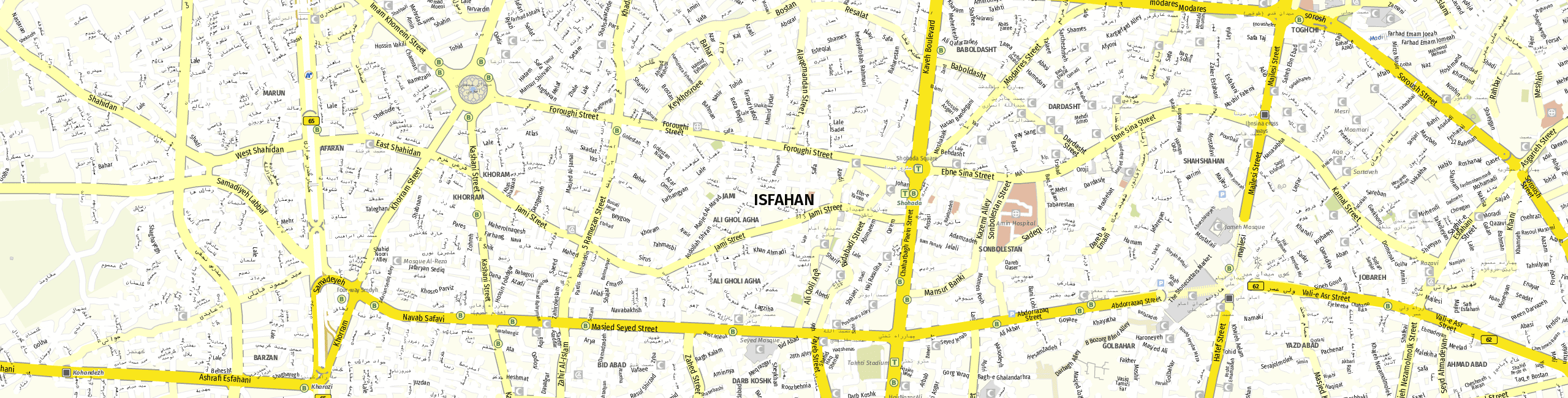 Stadtplan Isfahan zum Downloaden.
