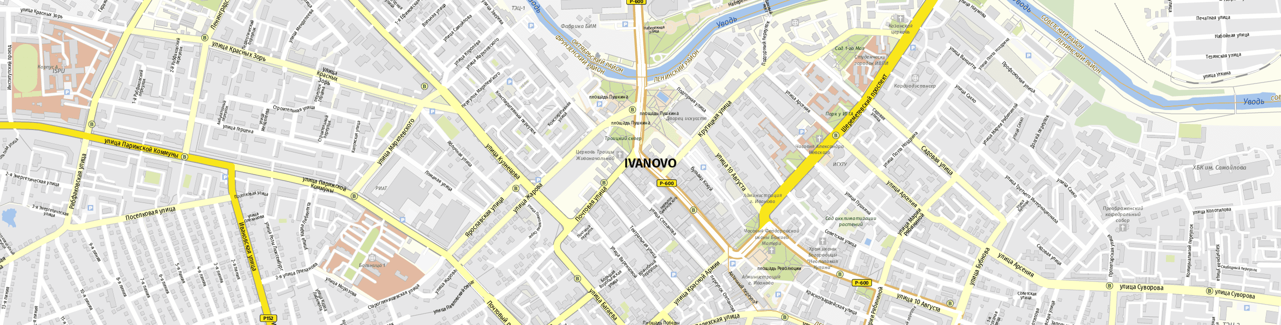 Stadtplan Iwanowo zum Downloaden.