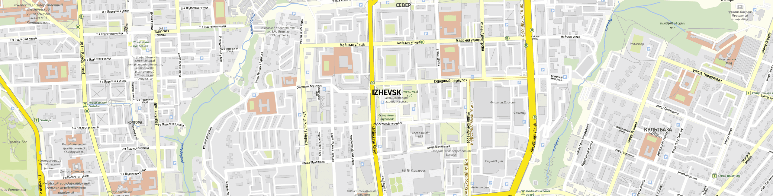 Stadtplan Izhevsk zum Downloaden.