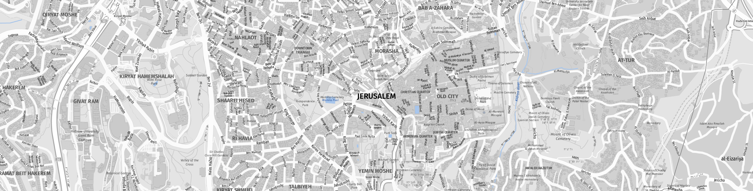 Stadtplan Jerusalem zum Downloaden.