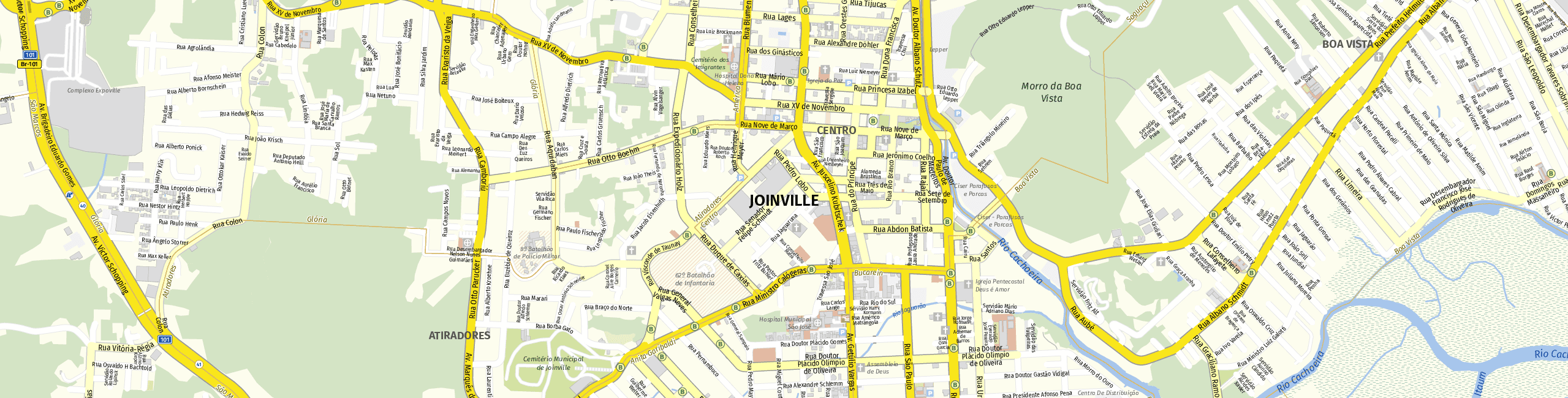 Stadtplan Joinville zum Downloaden.