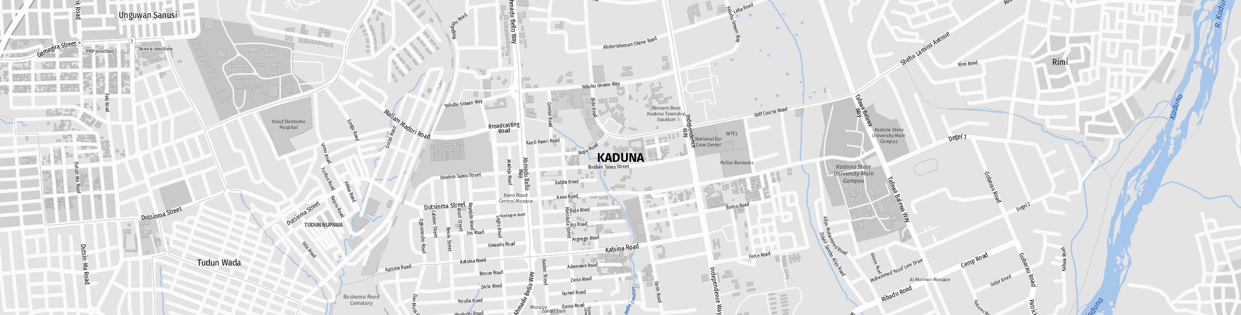 Stadtplan Kaduna zum Downloaden.