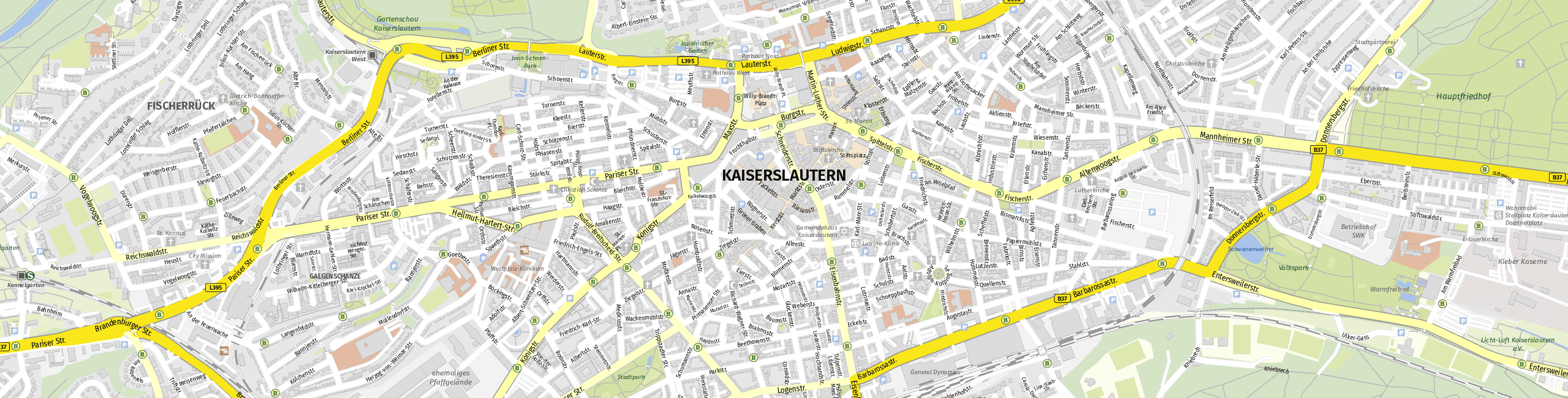 Stadtplan Kaiserslautern zum Downloaden.