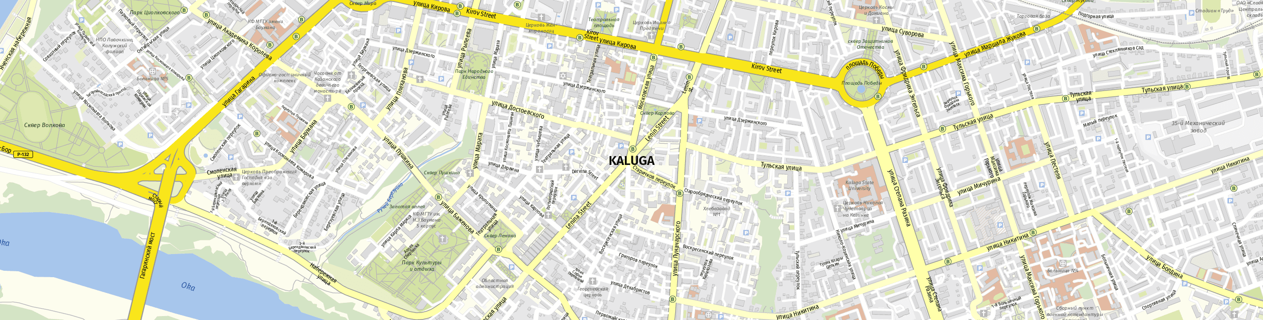 Stadtplan Kaluga zum Downloaden.