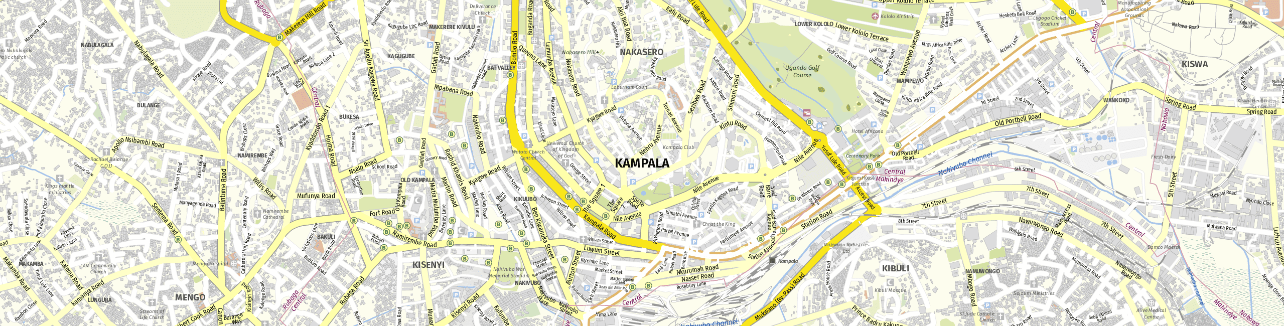 Stadtplan Kampala zum Downloaden.