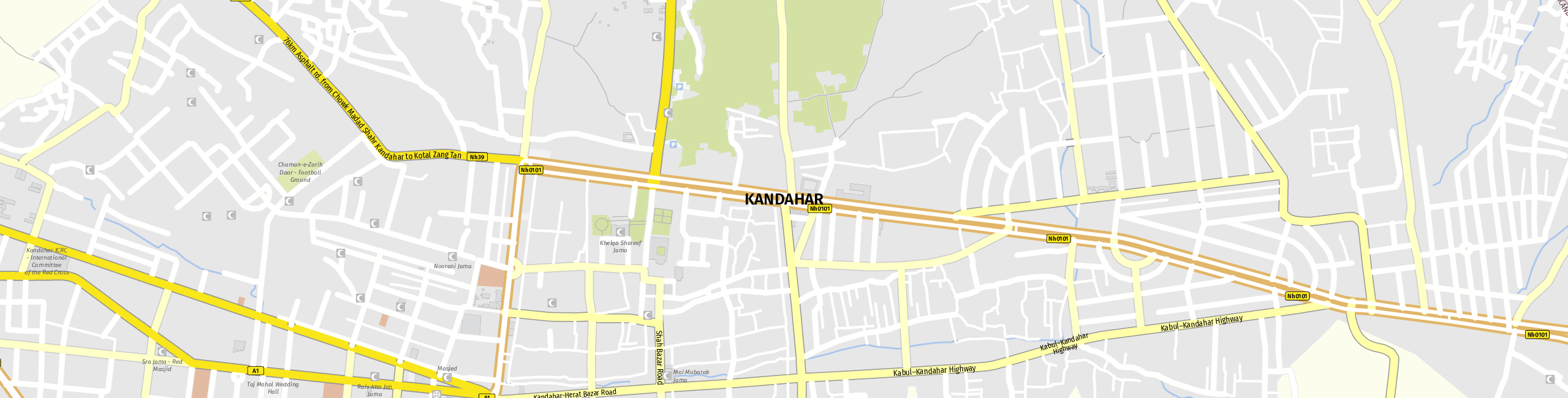 Stadtplan Kandahar zum Downloaden.