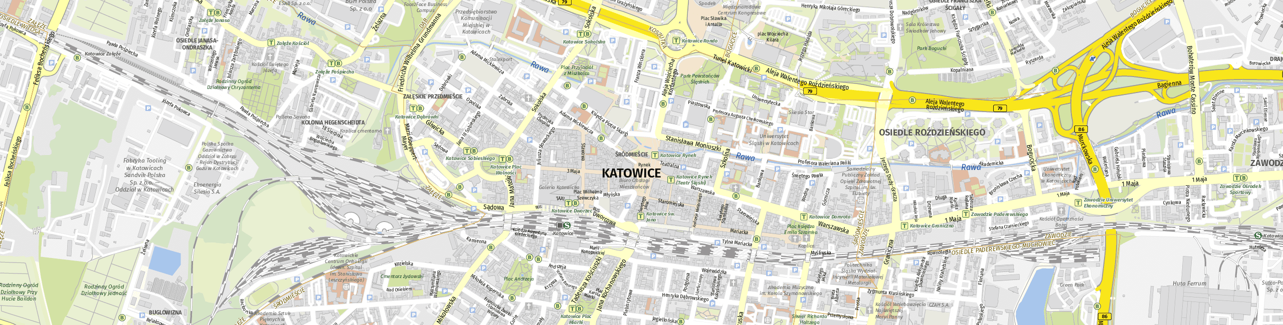 Stadtplan Katowice zum Downloaden.