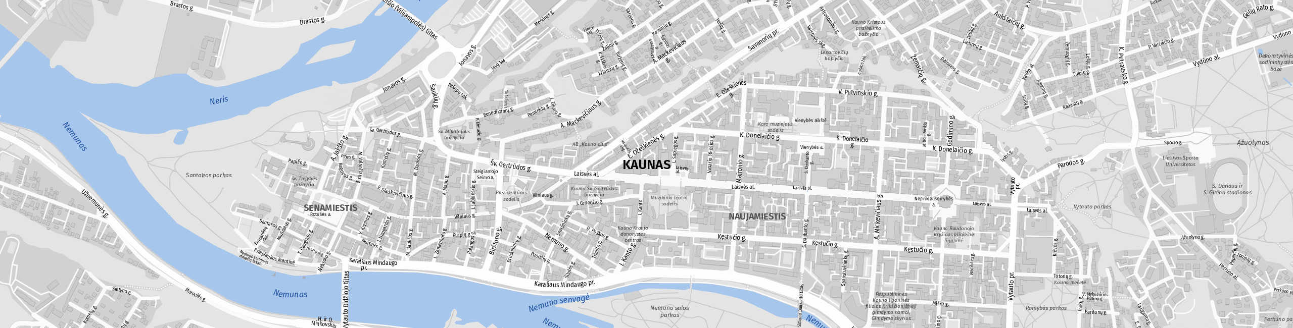Stadtplan Kaunas zum Downloaden.