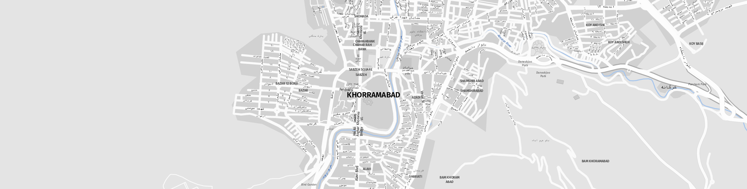 Stadtplan Chorramabad zum Downloaden.