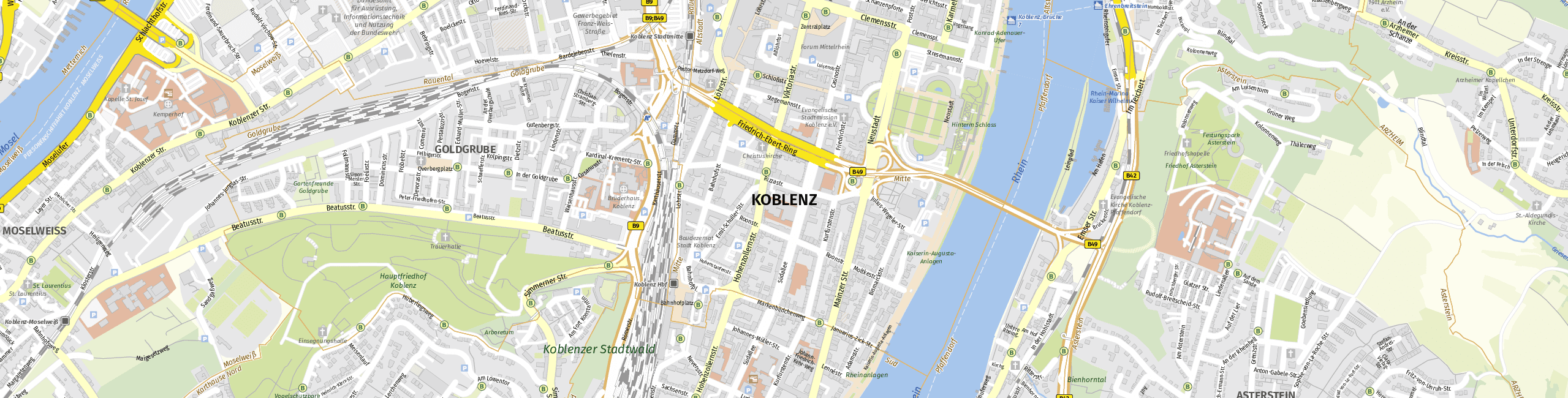 Stadtplan Koblenz zum Downloaden.