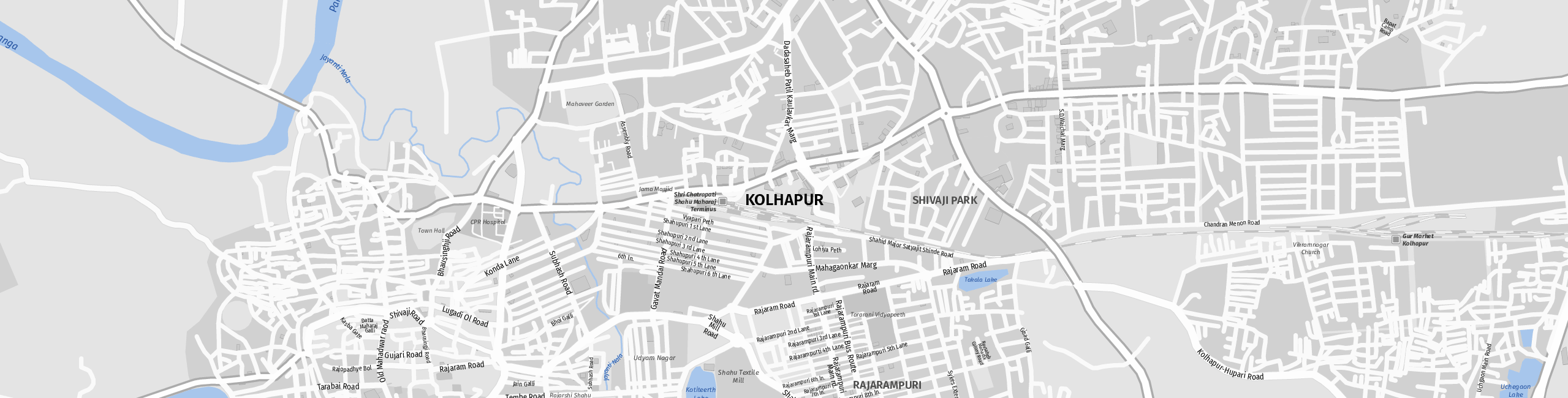 Stadtplan Kolhapur zum Downloaden.