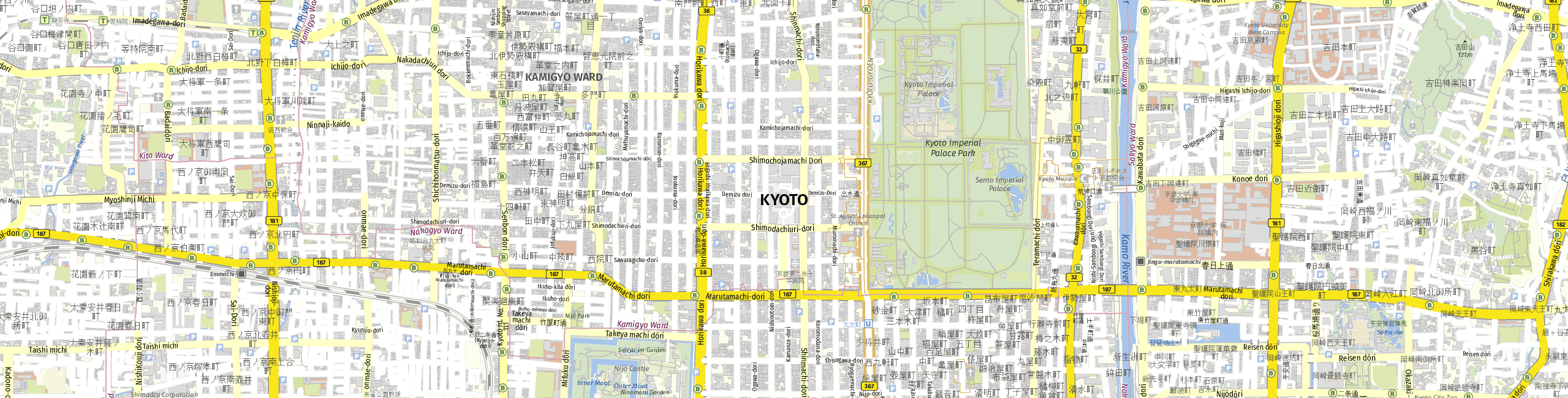 Stadtplan Kyoto zum Downloaden.