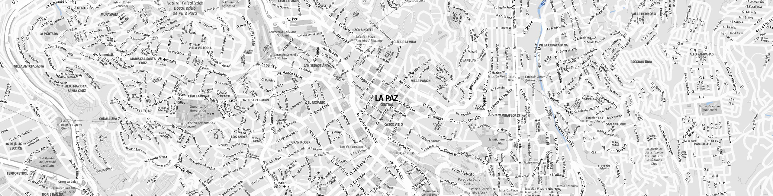 Stadtplan La Paz zum Downloaden.