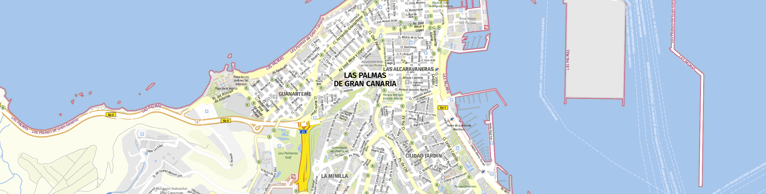 Stadtplan Las Palmas de Gran Canaria zum Downloaden.