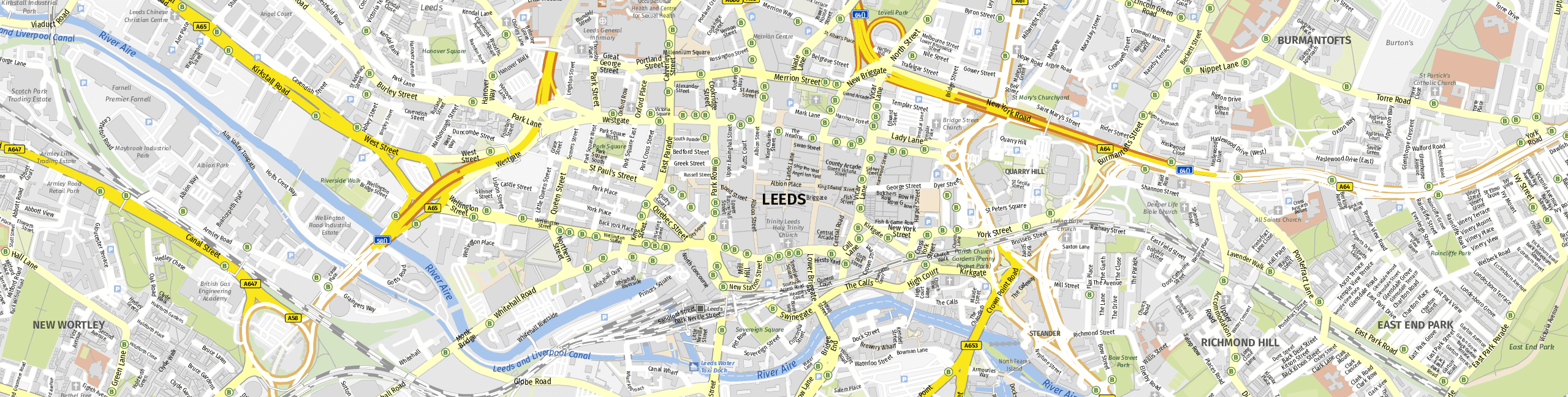 Stadtplan Leeds zum Downloaden.