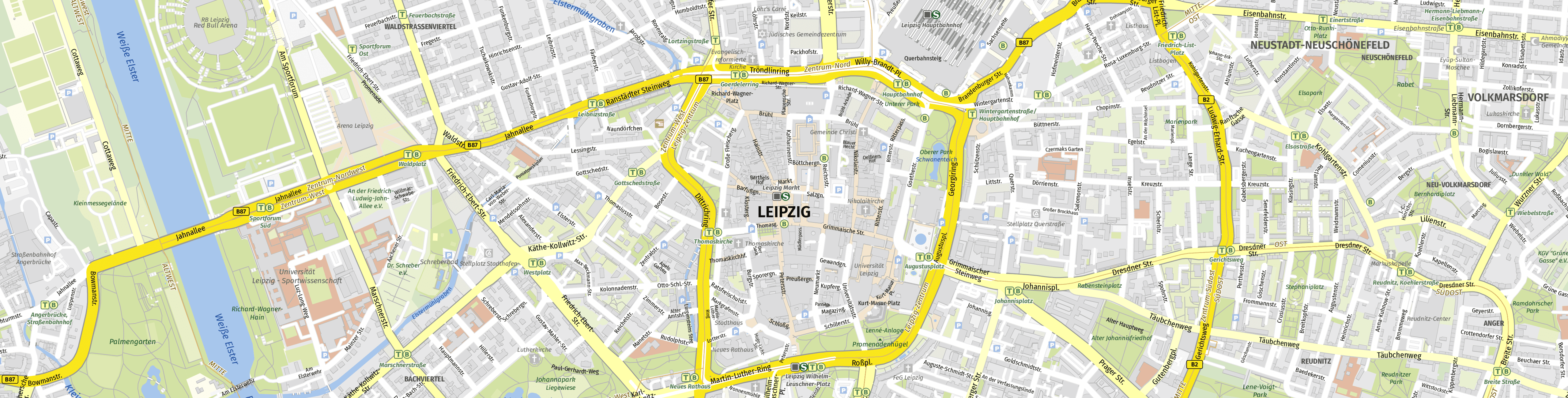 地図・旅行ガイド Leipzig Stadtplan ca. 1:15000 Leipzig : stadtpaln ; city map ; plan de la ville ( ca. 1:15