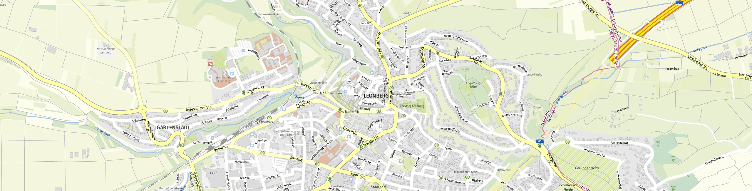 Stadtplan Leonberg zum Downloaden.