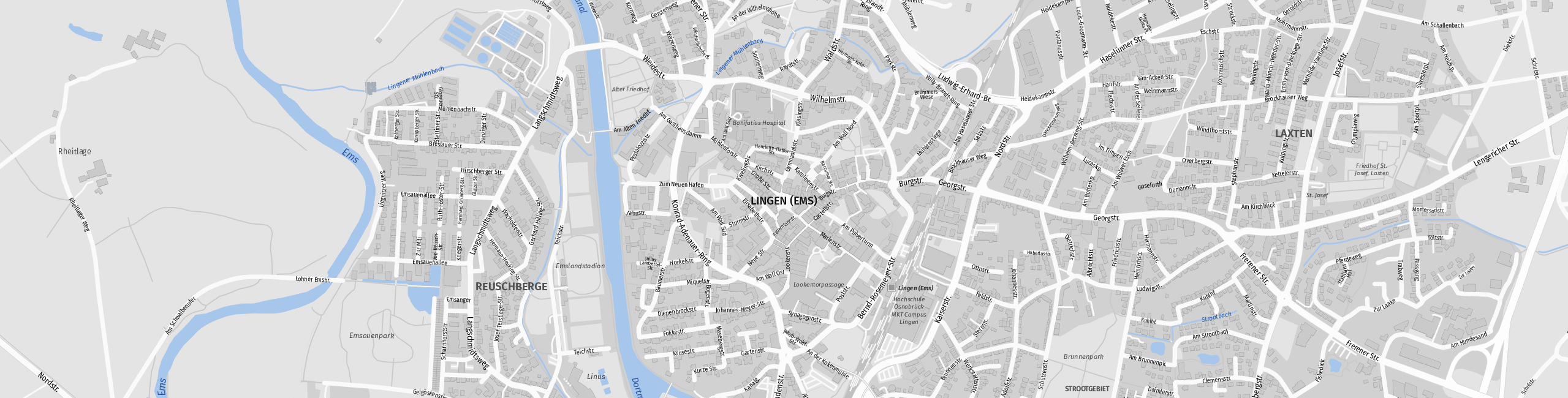 Stadtplan Lingen (Ems) zum Downloaden.