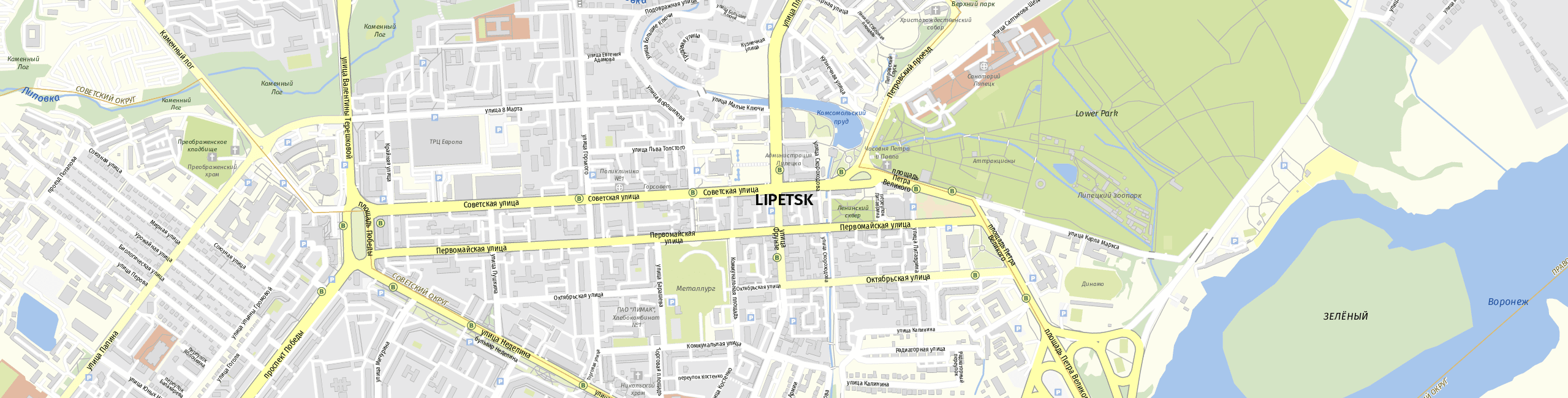 Stadtplan Lipetsk zum Downloaden.