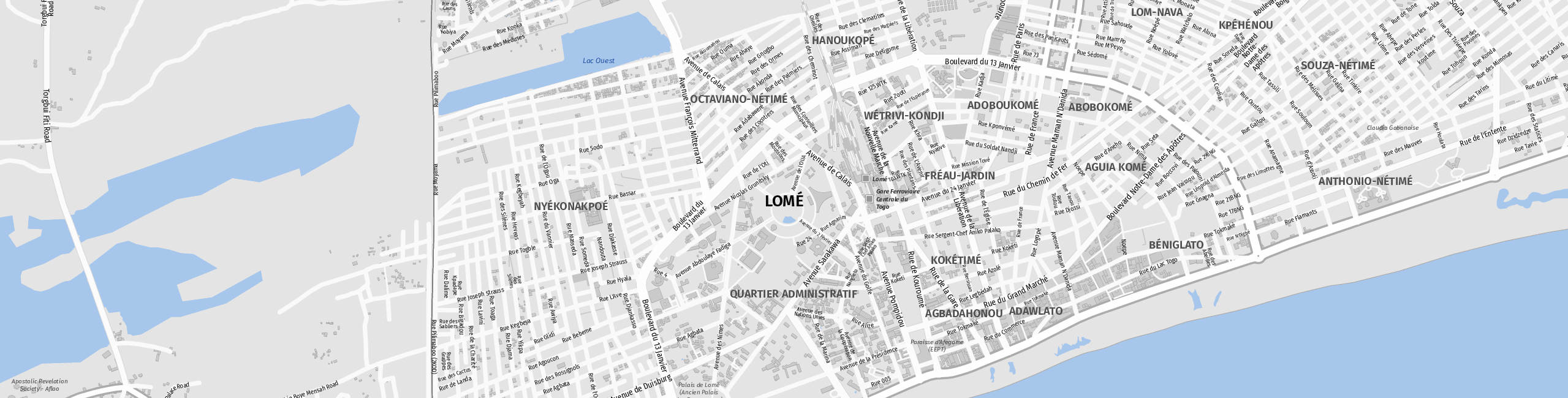 Stadtplan Lomé zum Downloaden.
