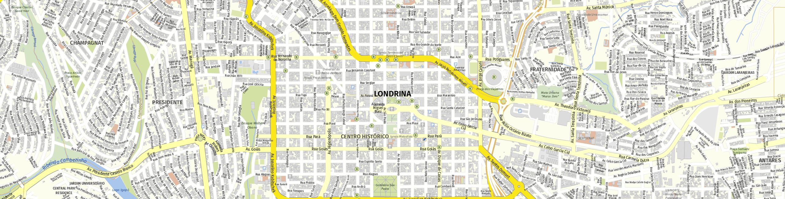 Stadtplan Londrina zum Downloaden.