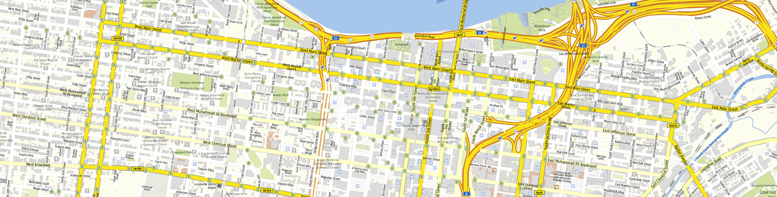 Stadtplan Louisville zum Downloaden.