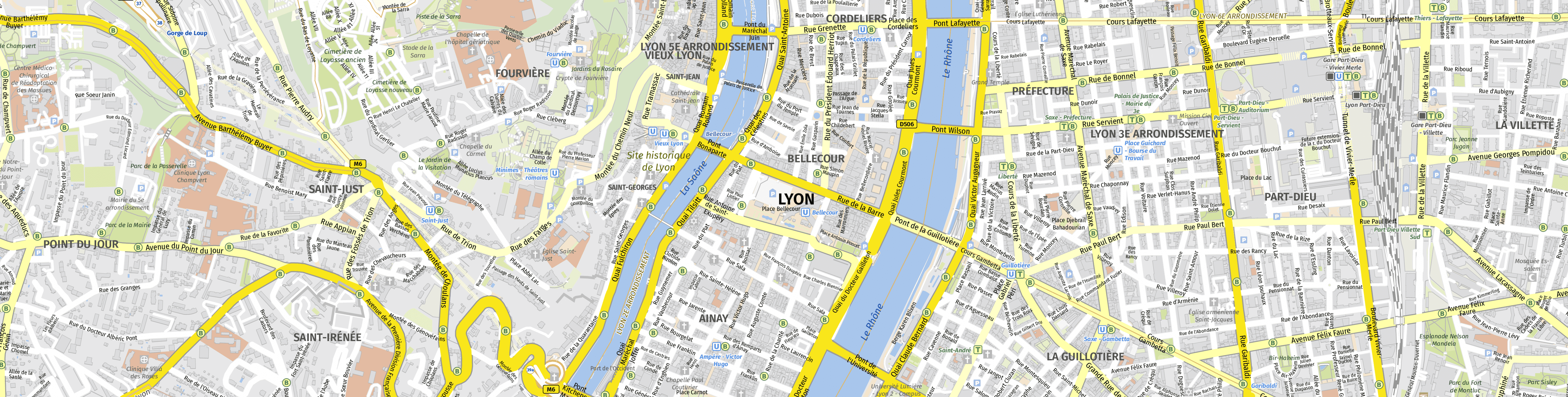 Lyon Street Map Minimal City Map Of Lyon (France, Europe) | Premium