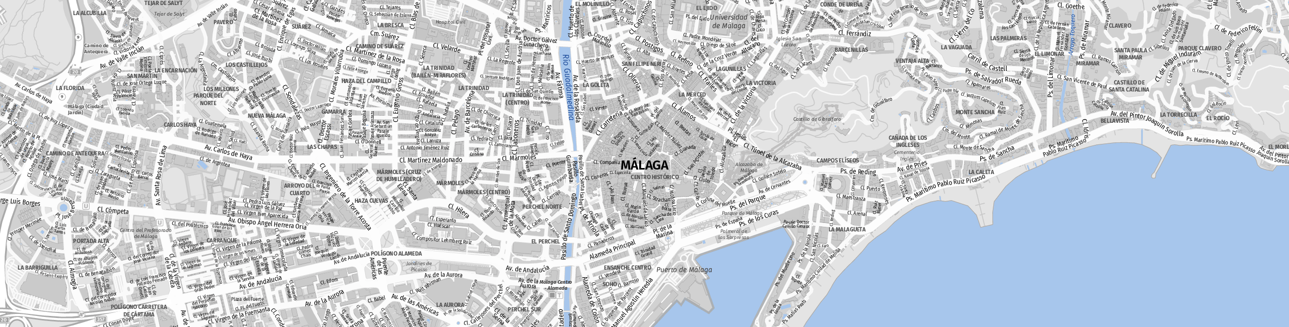 Stadtplan Málaga zum Downloaden.
