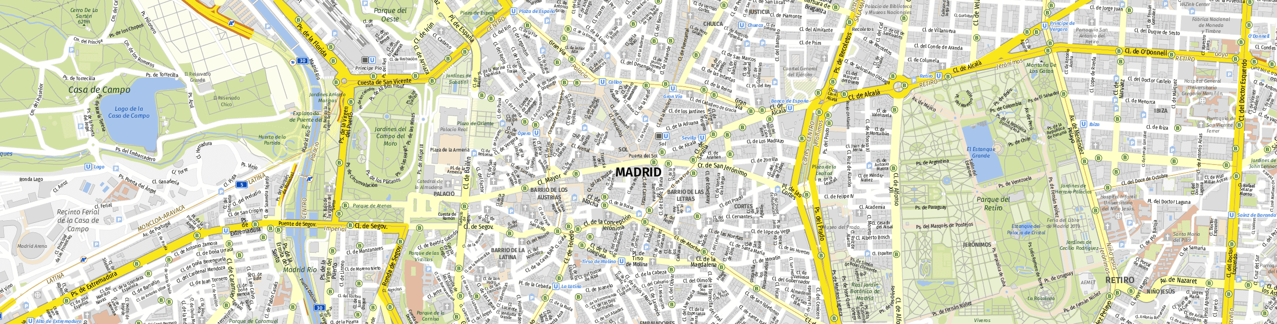 Stadtplan Madrid zum Downloaden.