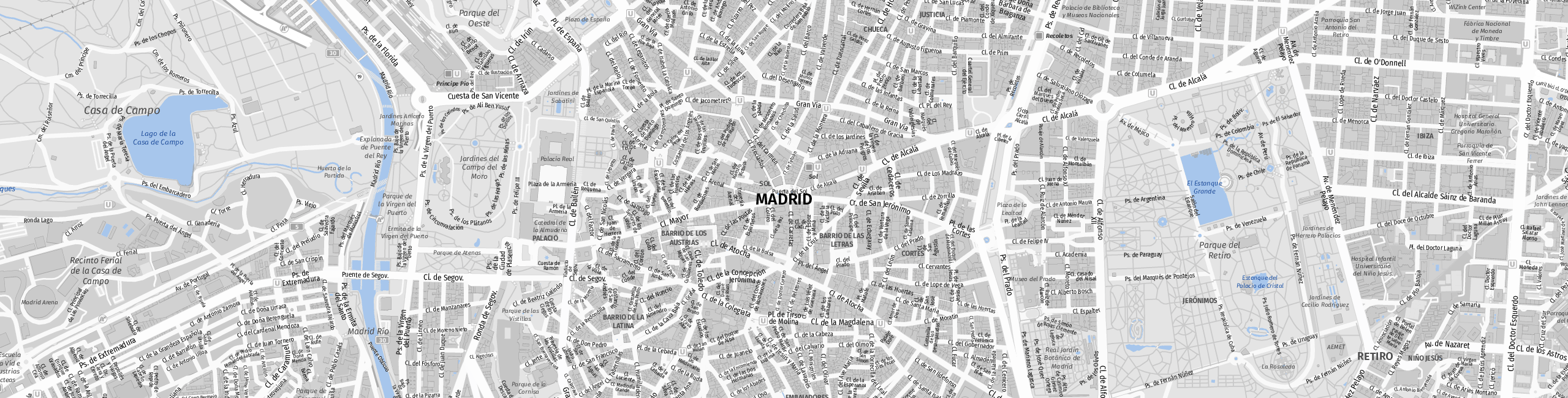 Stadtplan Madrid zum Downloaden.