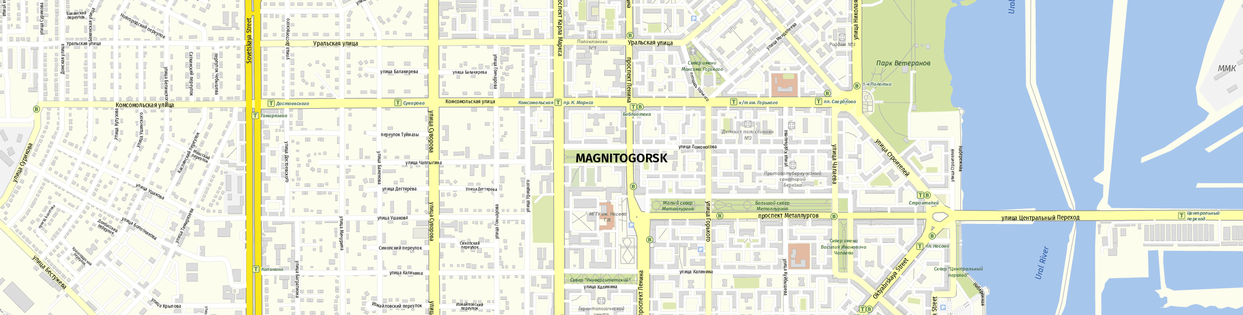 Stadtplan Magnitogorsk zum Downloaden.
