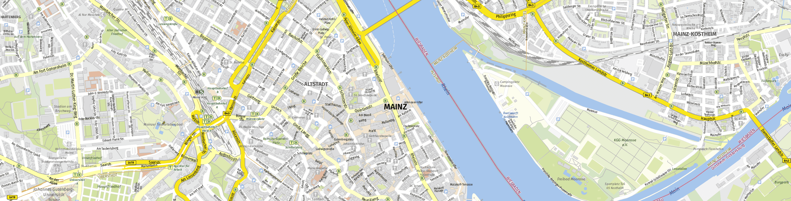 Stadtplan Mainz zum Downloaden.