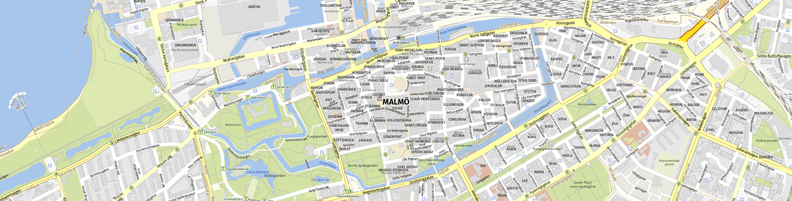 Stadtplan Malmö zum Downloaden.