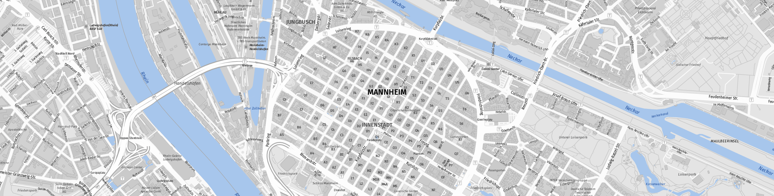 Stadtplan Mannheim zum Downloaden.