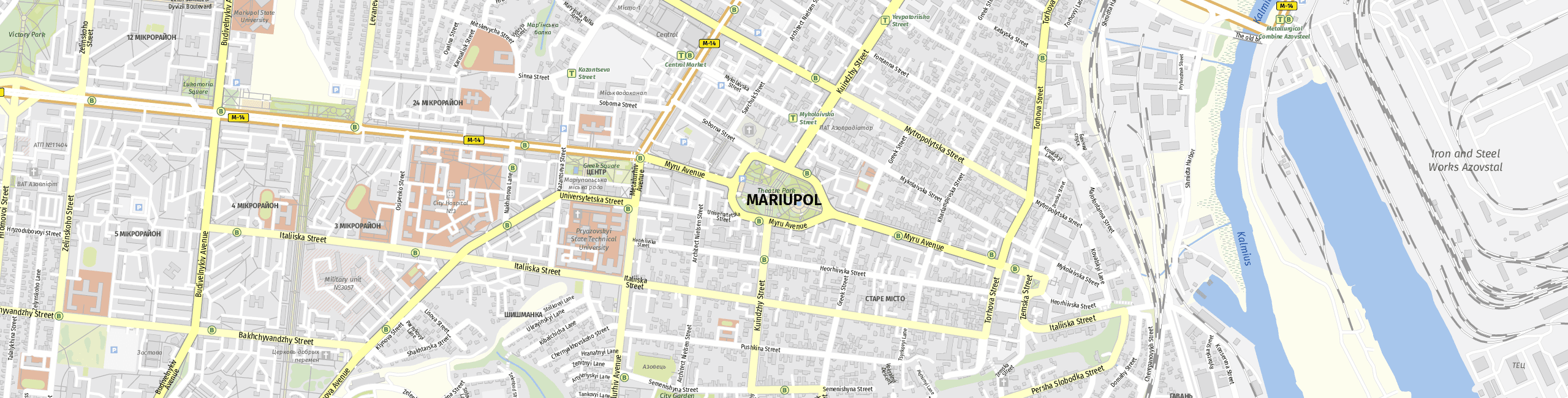 Stadtplan Mariupol zum Downloaden.