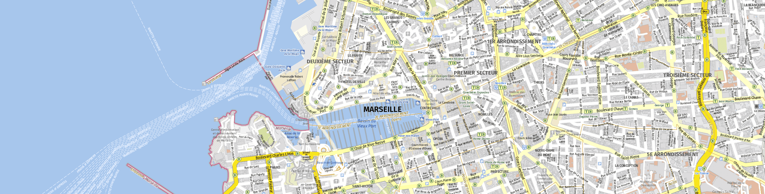 Stadtplan Marseilles zum Downloaden.