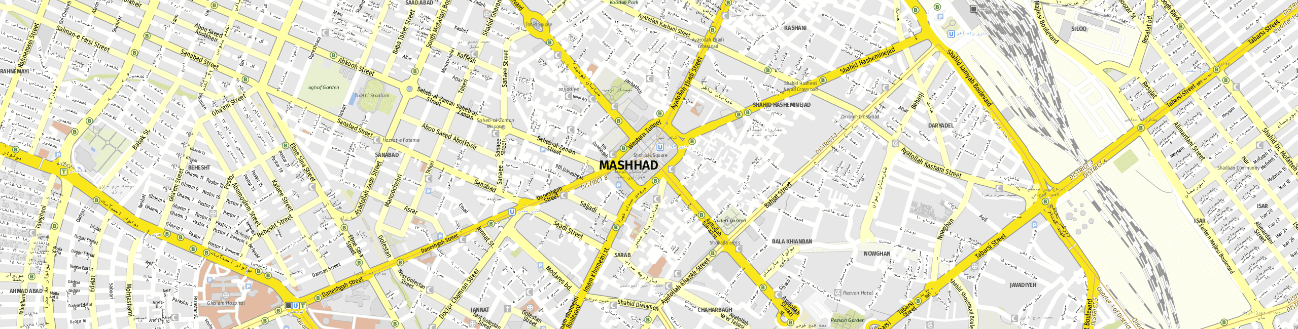 Stadtplan Maschhad zum Downloaden.