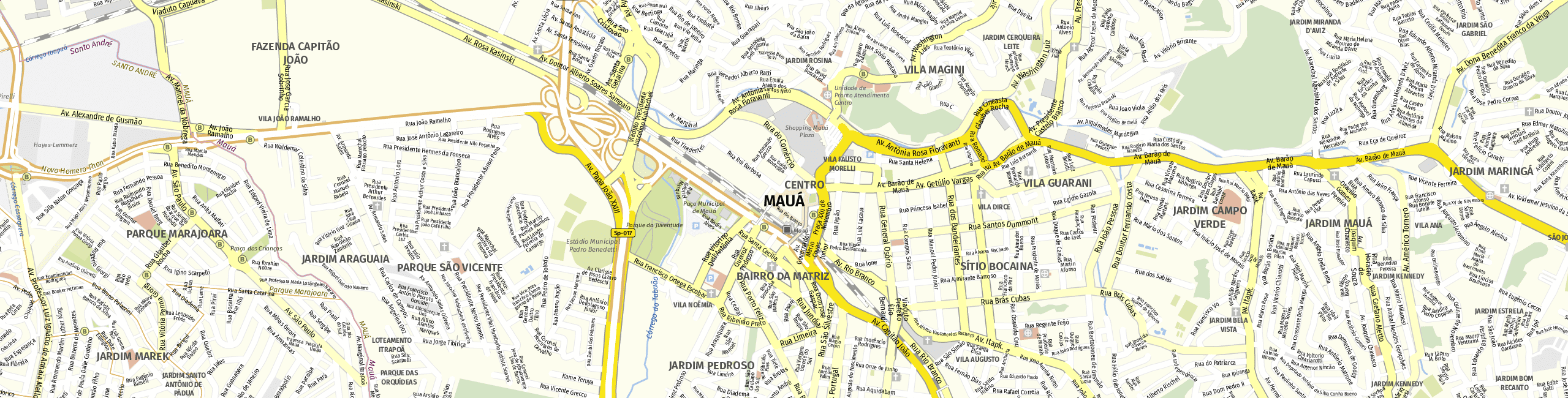 Stadtplan Mauá zum Downloaden.