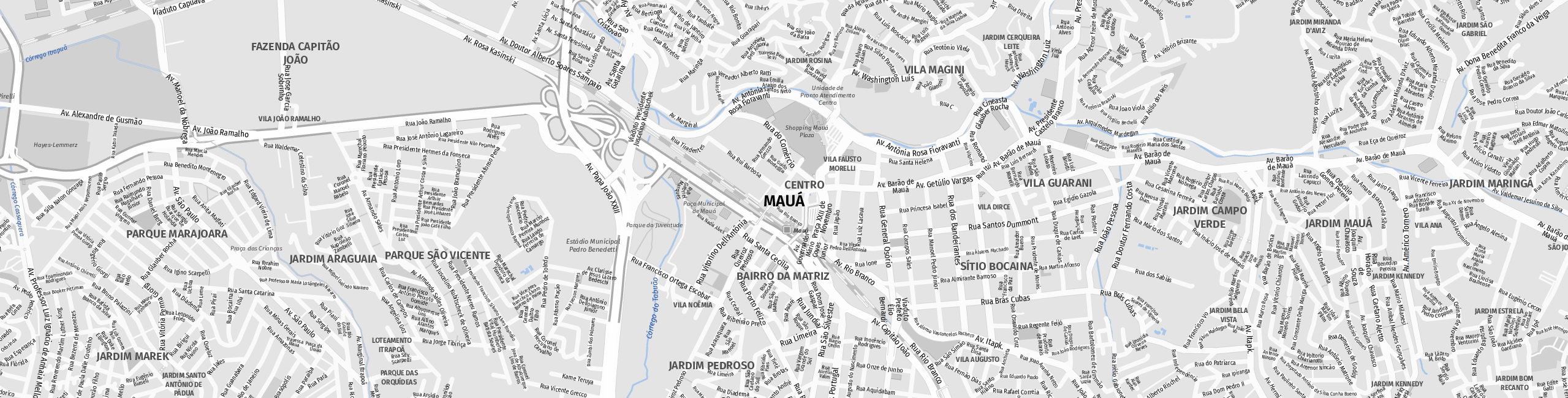 Stadtplan Mauá zum Downloaden.